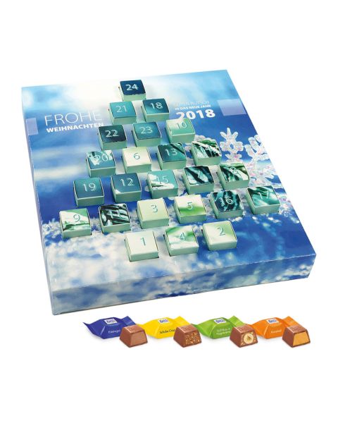 Tannenbaum Adventskalender mit Ritter SPORT und Logodruck