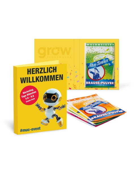 Advertising folding card with Ahoj Brausepulver and advertising print