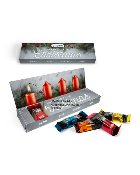 Lindt HELLO mini sticks Advent box made of 100% cardboard with logo print