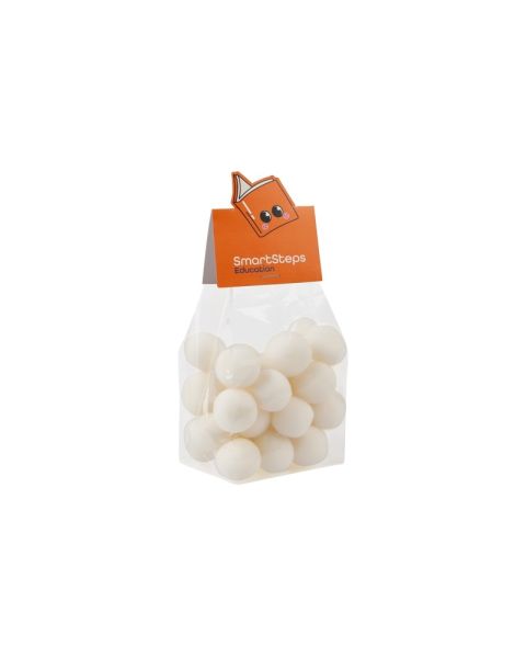 150 g King peppermint balls in block bags with stamped request card