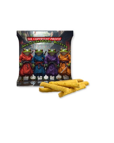 30 g Bio Pizza Stangen im Tütchen mit Werbedruck