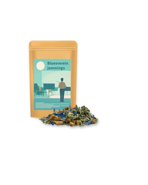 15 g Kräutertee Harmonie im Mini Doypack mit Werbeetikett