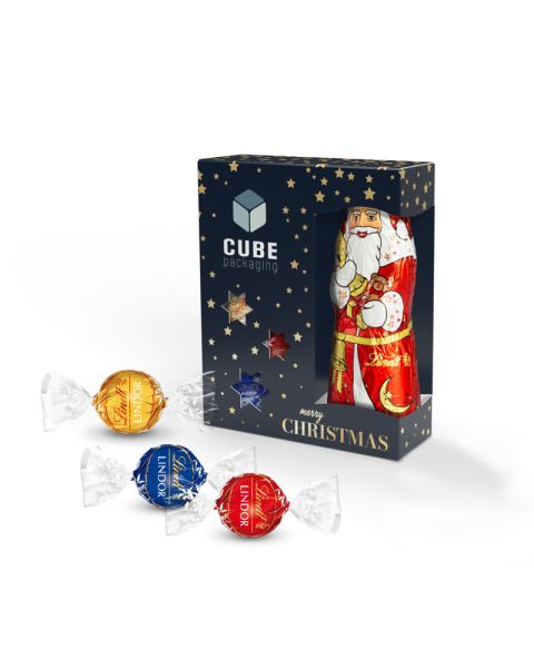 St. Nicholas Mix Lindor balls, assorted, in high-quality presentation box with promotional print