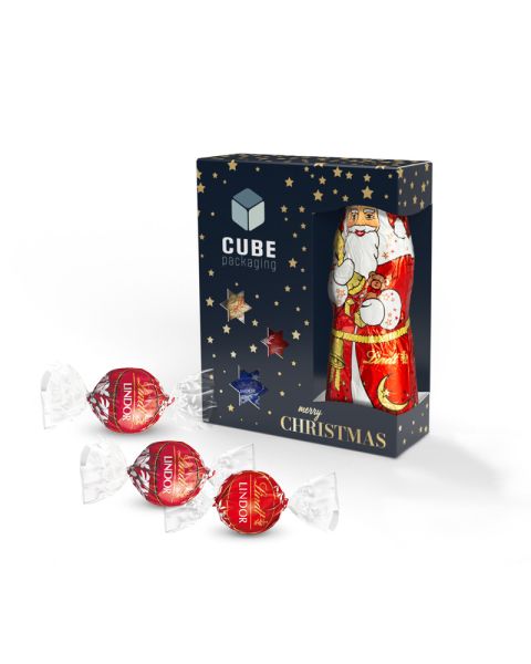 St. Nicholas Mix Lindor balls, milk chocolate, in high-quality presentation box with promotional print