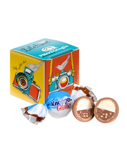Mini promo cube Knoppers goodies with logo print