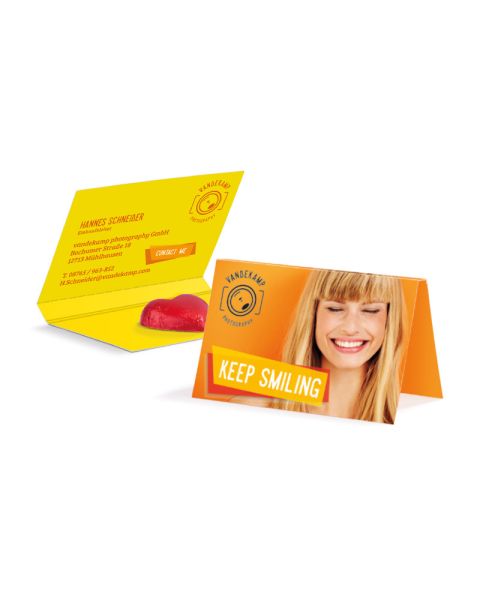 Advertising card Storz chocolate heart with advertising print