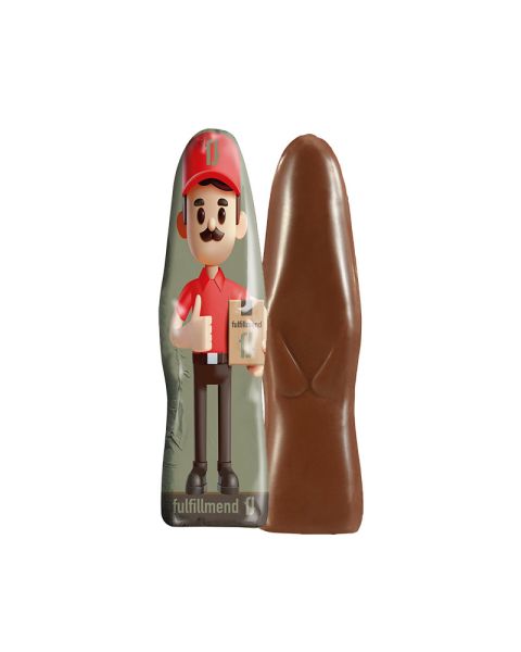 6 g flachliegende Schokoladenfigur im bedruckbaren Stanniolpapier