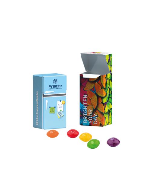 Slim box mini Skittles fruit chewy sweets with logo print