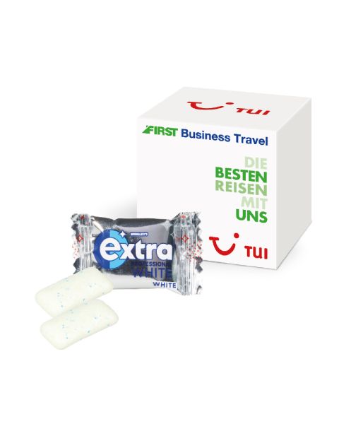 Advertising cube Wrigley's Extra White with advertising print
