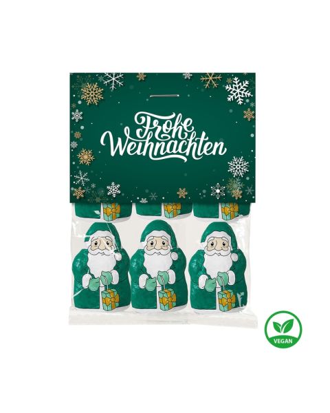 Santa Vegan in a bag with advertising