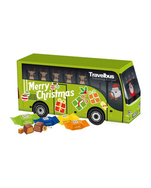 3D Adventskalender Bus Ritter SPORT Schokowürfel und Werbedruck