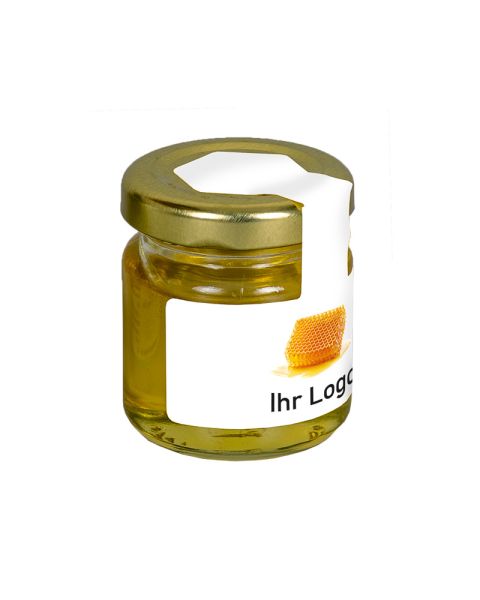 50 g acacia honey in a jar with wing label and advertising print