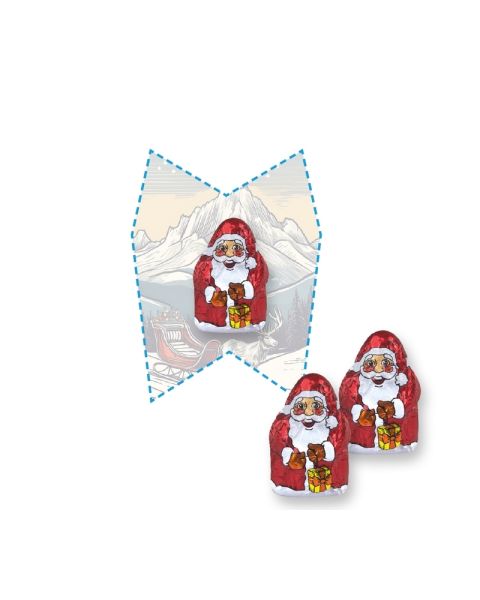 Schoko-Weihnachtsmann auf Mini Wunschform-Flyer mit Werbedruck