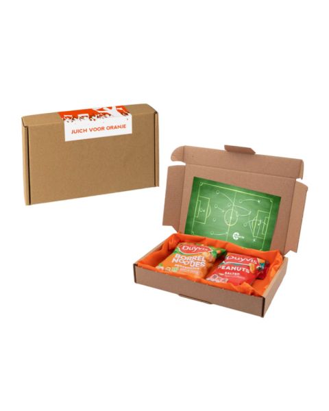 Mailing box with Duyvis nuts with a printable insert and promotional label