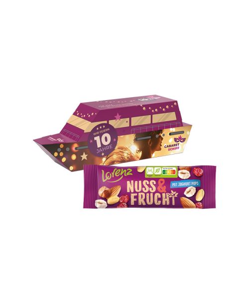 3D Schiff mit Lorenz Nuss & Frucht und Werbebedruckung