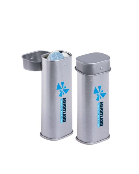 Sportlife mints in hinged tin with promotional print