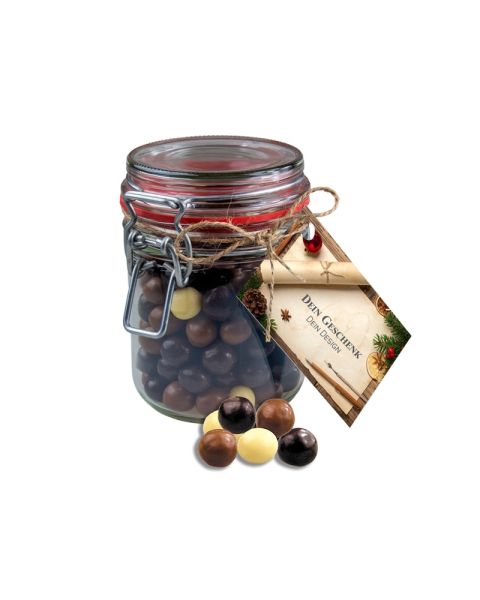 140 g Bio Knusperkugeln-Mix im Bonbonglas Maxi mit Werbekarte
