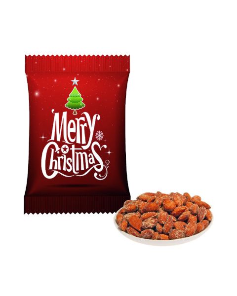 Rauchmandeln Flowpack mit Werbedruck 4-farbig