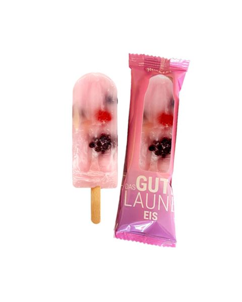 90 ml Wildberry Lillet sorbet ice cream in flow pack with all-round advertising print