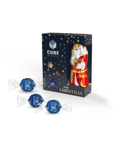 St. Nicholas Mix Lindor balls dark chocolate in high-quality presentation box with promotional print