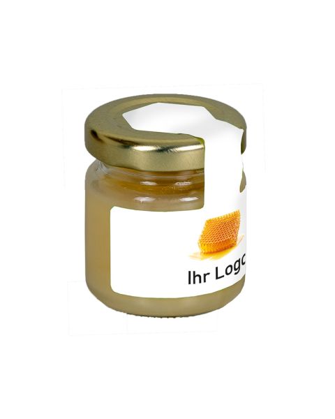 50 g rapeseed honey in a jar with wing label and advertising print