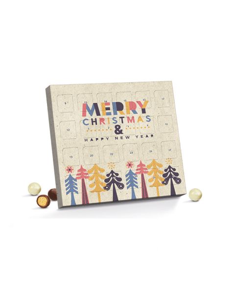 XS Advent calendar grass paper Brandt crispy balls black & white individually printed