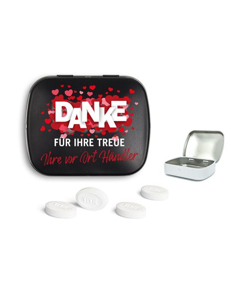 Mini nostalgic tin with Vivil Friendship and promotional print