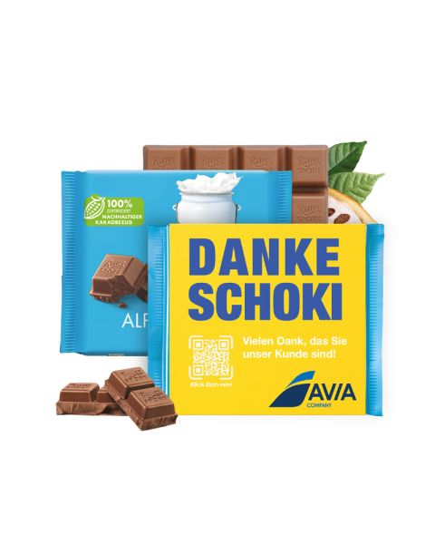 Ritter SPORT mit Werbebanderole und Werbedruck