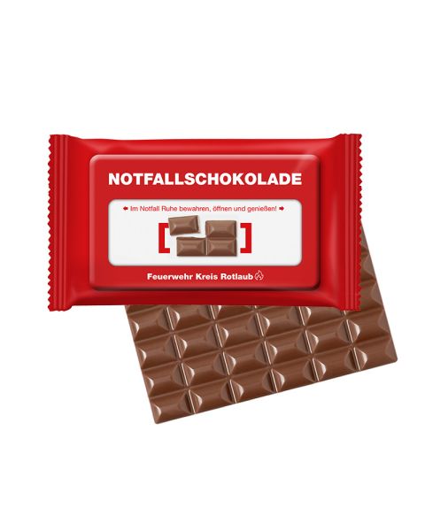 60 g Vollmilch Schokoladen-Tafel im bedruckbaren Flowpack