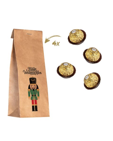 Paper bag Ferrero Rocher with standard nutcracker Merry Christmas print