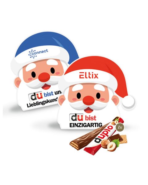 Werbekarte Santa mit duplo und Werbedruck