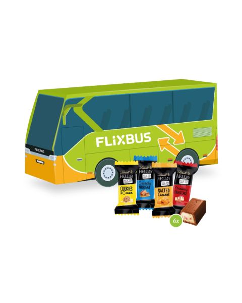 3D present bus with Lindt HELLO Mini and promotional print