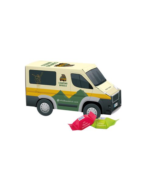 3D gift transporter Ritter SPORT chocolate cubes with advertising print