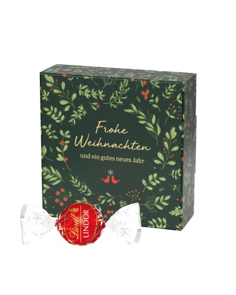 LINDOR Milchkugeln in Mini Klappdeckelbox mit Werbedruck