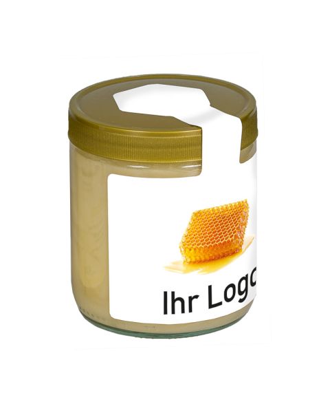 500 g Altländer bee honey in a jar with wing label and promotional print