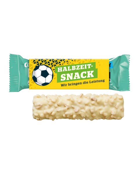 Corny Proteinriegel Crunchy Vanilla & White Choc im Werbeschuber mit Logodruck