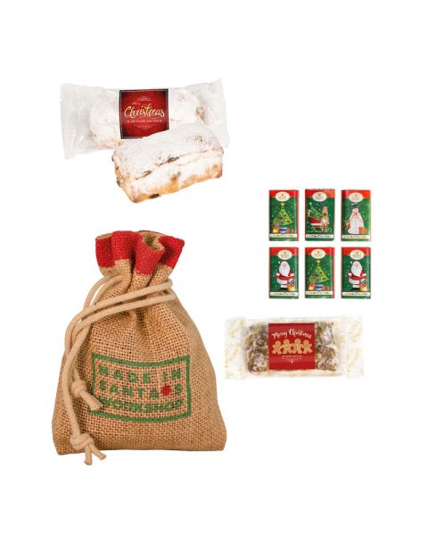 Christmas Mix Jutesäckchen mit Werbeanbringung
