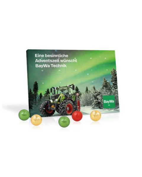 Table Advent calendar with Fairtrade chocolate and all-round promotional print