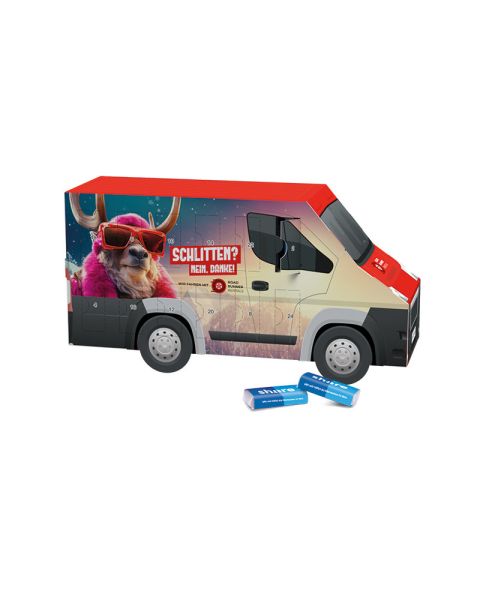 3D Advent calendar transporter share chocolate bars with promotional print