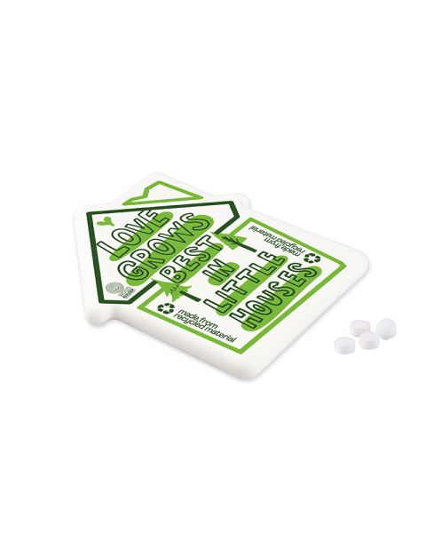 8 g zuckerfreie Pfefferminzpastillen im Mint Haus mit Werbedruck