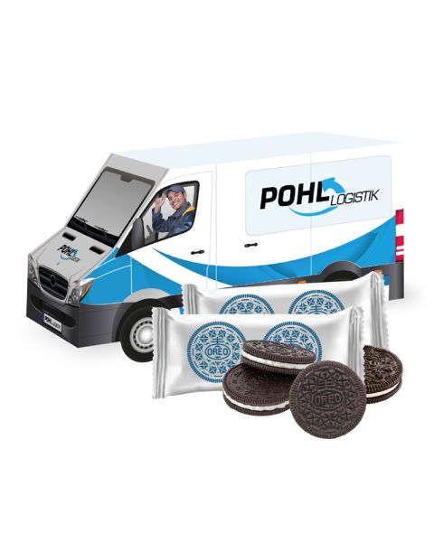 3D gift transporter OREO chocolate biscuits with advertising print