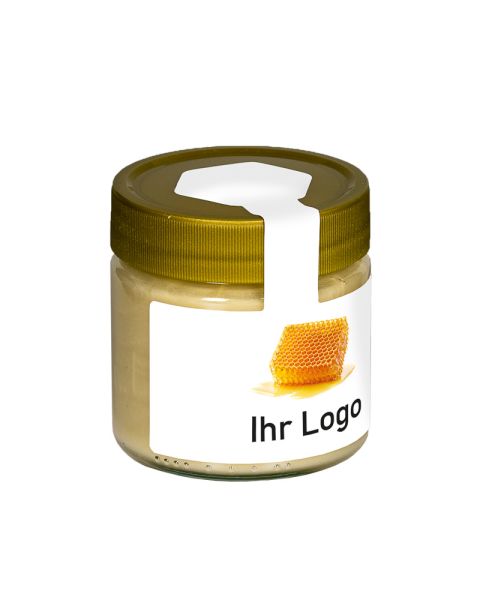 250 g Altländer bee honey in a jar with wing label and advertising print
