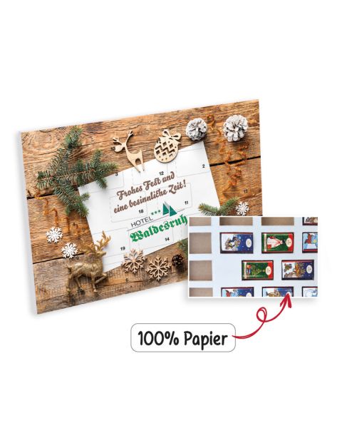Heidel table Advent calendar made from 100% paper with standard motifs