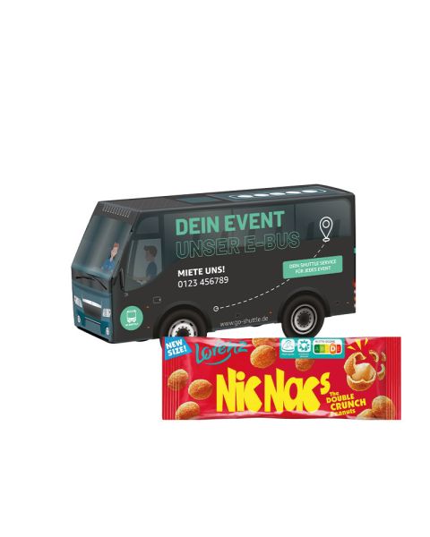 3D Präsent Bus Lorenz Nic Nac's Erdnüsse mit Werbedruck