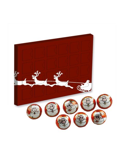 168 g Schoko-Haselnuss-Pralinen im Adventskalender Midi mit Werbedruck