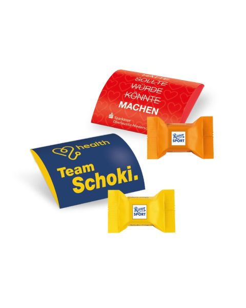 Ritter SPORT Schokowürfel in einer individuell bedruckbaren Werbekartonage