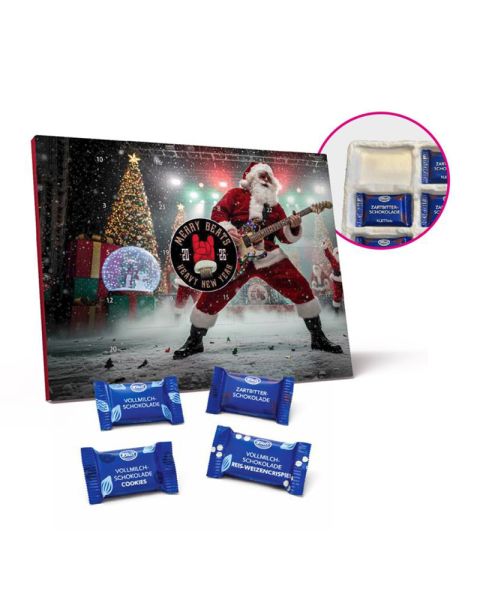 Klettinis Naps Adventskalender mit Inlay aus Faserguss und einem Rundumdruck