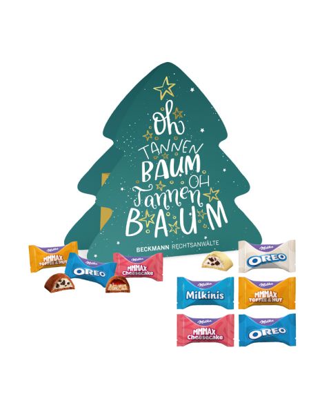 Weihnachtsbaum Milka Favourites mit Werbedruck