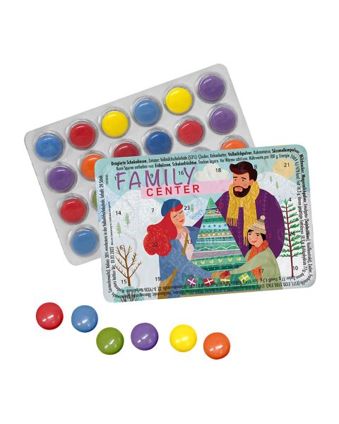 World's smallest Advent calendar with SKITTLES and promotional print