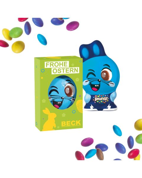 85 g Smarties Osterhase in einer individuell bedruckbaren Faltschachtel mit Sichtfenster